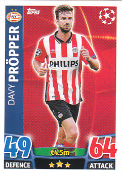 Davy Propper PSV Eindhoven 2015/16 Topps Match Attax CL #156