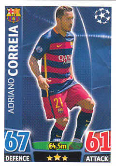 Adriano Correia FC Barcelona 2015/16 Topps Match Attax CL #242