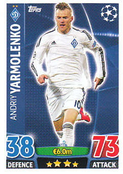 Andriy Yarmolenko Dynamo Kyiv 2015/16 Topps Match Attax CL #302