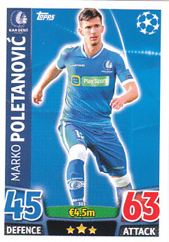 Marko Poletanovic KAA Gent 2015/16 Topps Match Attax CL #313