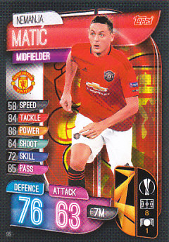 Nemanja Matic Manchester United 2019/20 Topps Match Attax CL UK version #99
