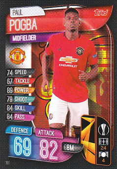 Paul Pogba Manchester United 2019/20 Topps Match Attax CL UK version #101
