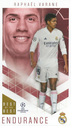 Raphael Varane Real Madrid Topps Best of The Best Champions League 2020/21 Endurance #59