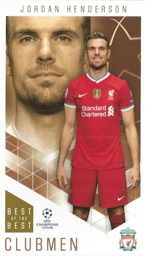 Jordan Henderson Liverpool Topps Best of The Best Champions League 2020/21 Clubmen #76