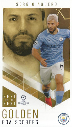 Sergio Aguero Manchester City Topps Best of The Best Champions League 2020/21 Golden Goalscorers #94