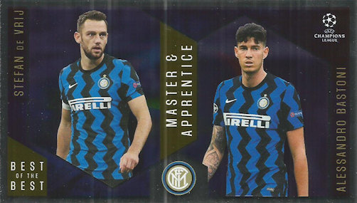 Stefan de Vrij / Alessandro Bastoni Internazionale Milano Topps Best of The Best Champions League 2020/21 Master & Apprentice #135