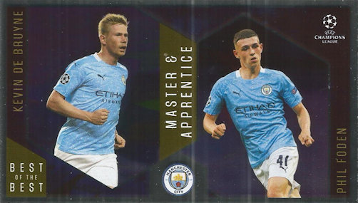 Kevin De Bruyne / Phil Foden Manchester City Topps Best of The Best Champions League 2020/21 Master & Apprentice #137