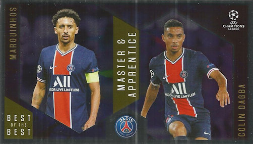 Marquinhos / Colin Dagba Paris Saint-Germain Topps Best of The Best Champions League 2020/21 Master & Apprentice #138