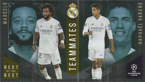 Marcelo / Raphael Varane Real Madrid Topps Best of The Best Champions League 2020/21 Teammates #148