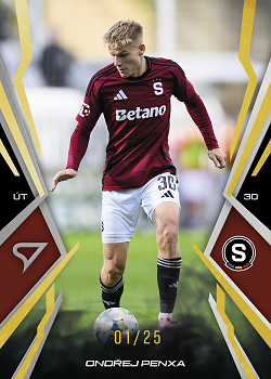 Ondrej Penxa Sparta Praha B SportZoo Chance Narodni Liga 2025/26 Lemon Gold /25 #034