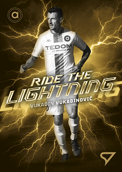 Vukadin Vukadinovic Artis Brno SportZoo Chance Narodni Liga 2025/26 Ride the Lightning Cyber Gold /85 #RL-07