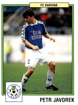 Petr Javorek Karvina samolepka Panini Cesky Fotbal 1997 #128