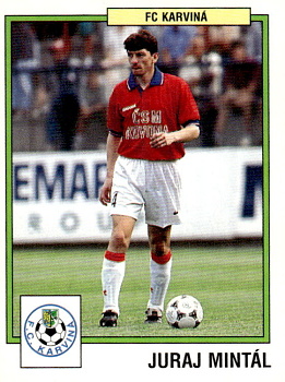 Juraj Mintal Karvina samolepka Panini Cesky Fotbal 1997 #129