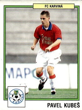 Pavel Kubes Karvina samolepka Panini Cesky Fotbal 1997 #134