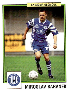Miroslav Baranek Sigma Olomouc samolepka Panini Cesky Fotbal 1997 #190