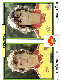 Josef Munzberger / Ivo Knoflicek Dukla Praha samolepka Panini Cesky Fotbal 1997 #324