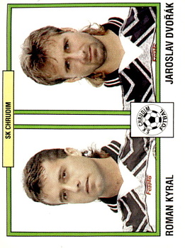Roman Kyral / Jaroslav Dvorak Chrudim samolepka Panini Cesky Fotbal 1997 #340