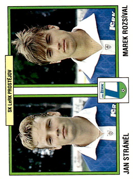 Jan Stranel / Marek Rozsival Prostejov samolepka Panini Cesky Fotbal 1997 #357
