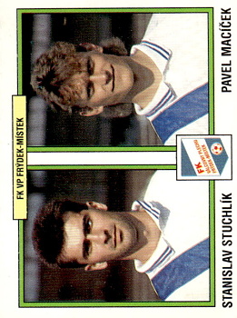 Stanislav Stuchlik / Pavel Macicek Frydek-Mistek samolepka Panini Cesky Fotbal 1997 #401