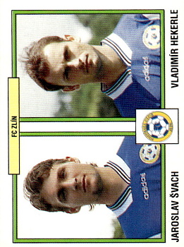 Jaroslav Svach / Vladimir Hekerle Zlin samolepka Panini Cesky Fotbal 1997 #411