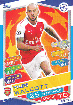 Theo Walcott Arsenal 2016/17 Topps Match Attax CL #ARS15