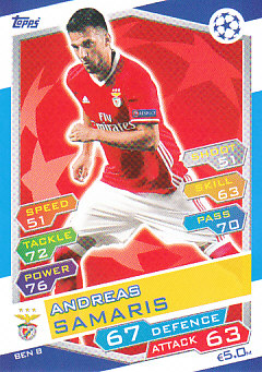 Andreas Samaris SL Benfica 2016/17 Topps Match Attax CL #BEN8