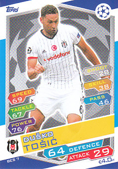 Dusko Tosic Besiktas JK 2016/17 Topps Match Attax CL #BES7