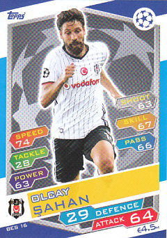 Olcay Sahan Besiktas JK 2016/17 Topps Match Attax CL #BES16