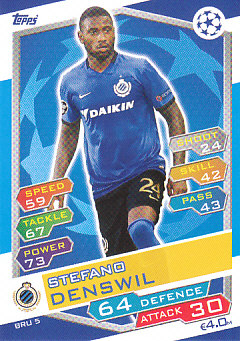 Stefano Denswil Club Brugge 2016/17 Topps Match Attax CL #BRU5