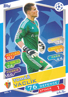 Tomas Vaclik FC Basel 2016/17 Topps Match Attax CL #BSL2