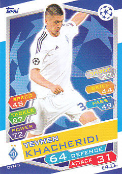 Yevhen Khacheridi Dynamo Kyiv 2016/17 Topps Match Attax CL #DYN5