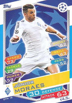 Junior Morales Dynamo Kyiv 2016/17 Topps Match Attax CL #DYN16