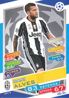 Dani Alves Juventus FC 2016/17 Topps Match Attax CL #JUV3