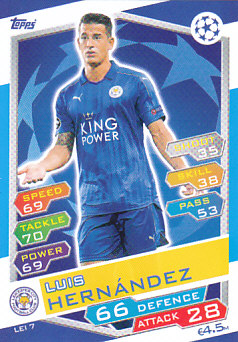 Luis Hernandez Leicester City 2016/17 Topps Match Attax CL #LEI7