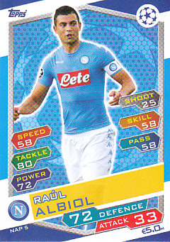 Raul Albiol SSC Napoli 2016/17 Topps Match Attax CL #NAP5