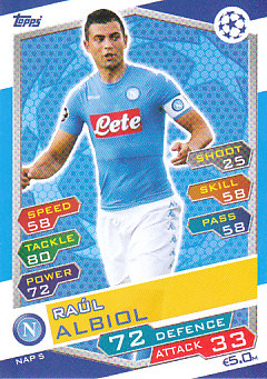 Raul Albiol SSC Napoli 2016/17 Topps Match Attax CL #NAP5