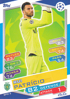 Rui Patricio Sporting CP 2016/17 Topps Match Attax CL #SPO2