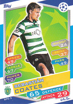 Sebastian Coates Sporting CP 2016/17 Topps Match Attax CL #SPO5