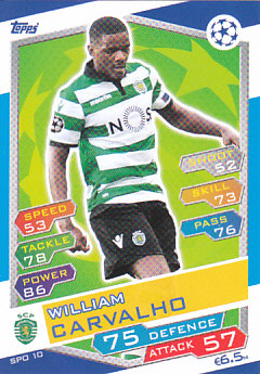 William Carvalho Sporting CP 2016/17 Topps Match Attax CL #SPO10