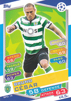 Bruno Cesar Sporting CP 2016/17 Topps Match Attax CL #SPO15