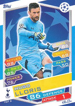 Hugo Lloris Tottenham Hotspur 2016/17 Topps Match Attax CL #TOT2