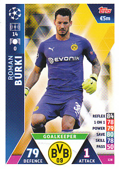 Roman Burki Borussia Dortmund 2018/19 Topps Match Attax CL #128