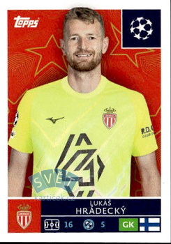 Lucas Hradecky AS Monaco samolepka Topps UEFA Champions League 2025/26  #72