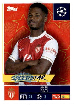 Ansu Fati AS Monaco samolepka Topps UEFA Champions League 2025/26  #82