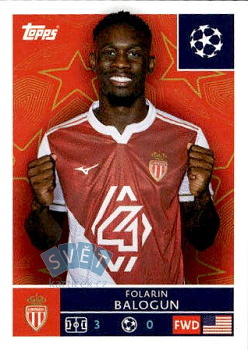 Folarin Balogun AS Monaco samolepka Topps UEFA Champions League 2025/26  #83