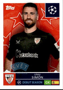 Unai Simon Athletic Bilbao samolepka Topps UEFA Champions League 2025/26  #100
