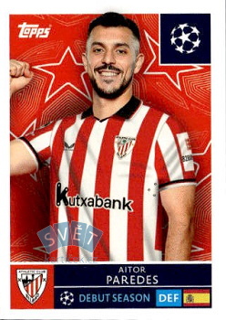 Aitor Paredes Athletic Bilbao samolepka Topps UEFA Champions League 2025/26  #102