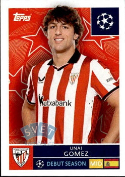 Unai Gomez Athletic Bilbao samolepka Topps UEFA Champions League 2025/26  #109