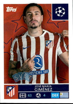 Jose Maria Gimenez Atletico Madrid samolepka Topps UEFA Champions League 2025/26  #115