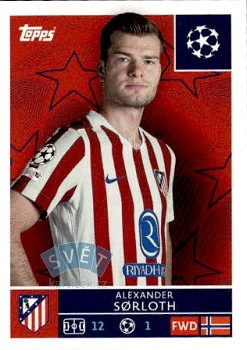 Alexander Sorloth Atletico Madrid samolepka Topps UEFA Champions League 2025/26  #125